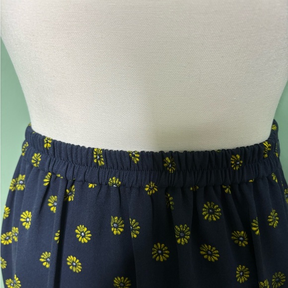 J. Crew Factory Asymmetrical Skirt in Navy and Yellow Floral - Picture 4 of 6